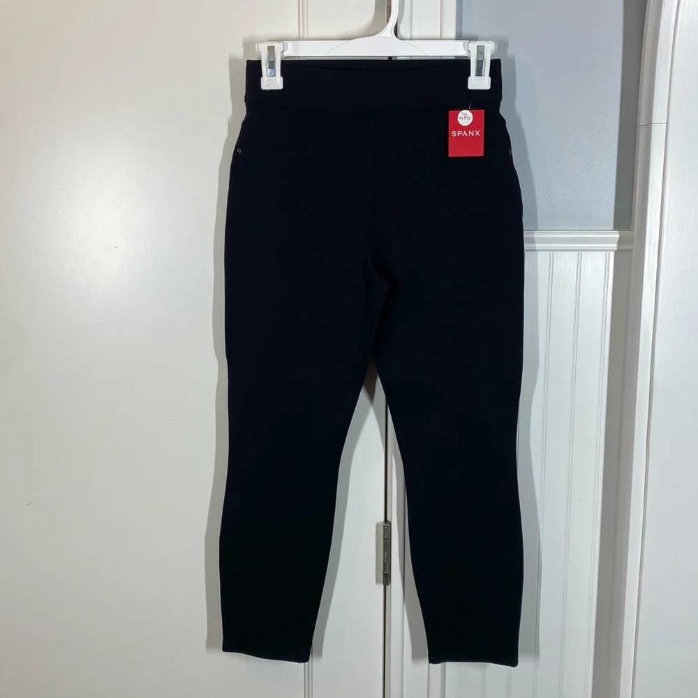 Spanx 4-pocket skinny‎ ponte pant in black size small petite nwt new slimming